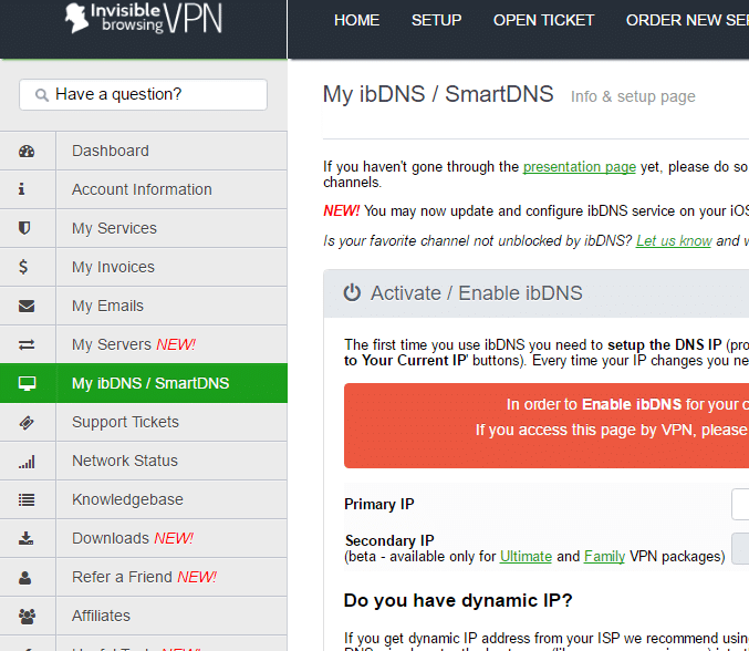 ibVPN Smart DNS