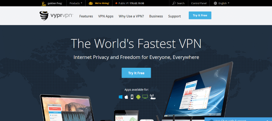 VyprVPN home page