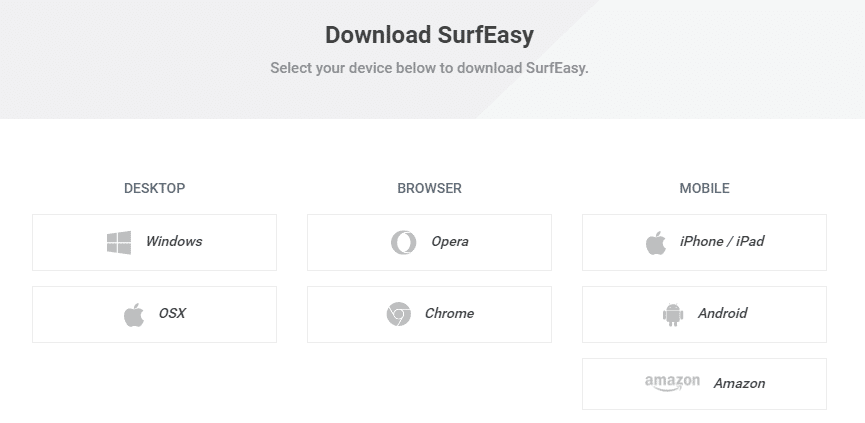 SurfEasy free account