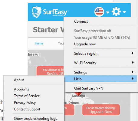 Atención al cliente de Surfeasy