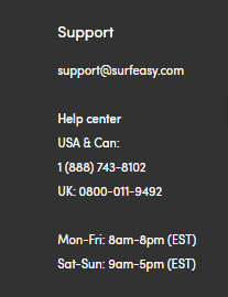 Support client sur surface