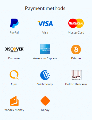 Cactus VPN payment methods